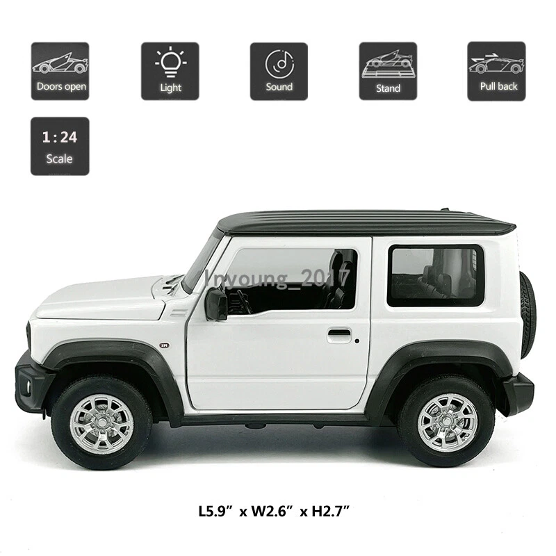 1/24 Suzuki Jimny Modelo Coche Diecast Coches de Juguete 2 Puertas Abiertas Pull Back Colección Foto 2 de 4