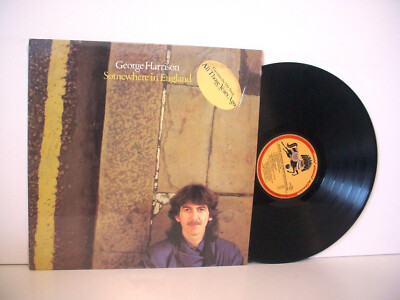 GEORGE HARRISON Somewhere In England LP 1981 DARK HORSE DHK 3492 HYpe Sticker