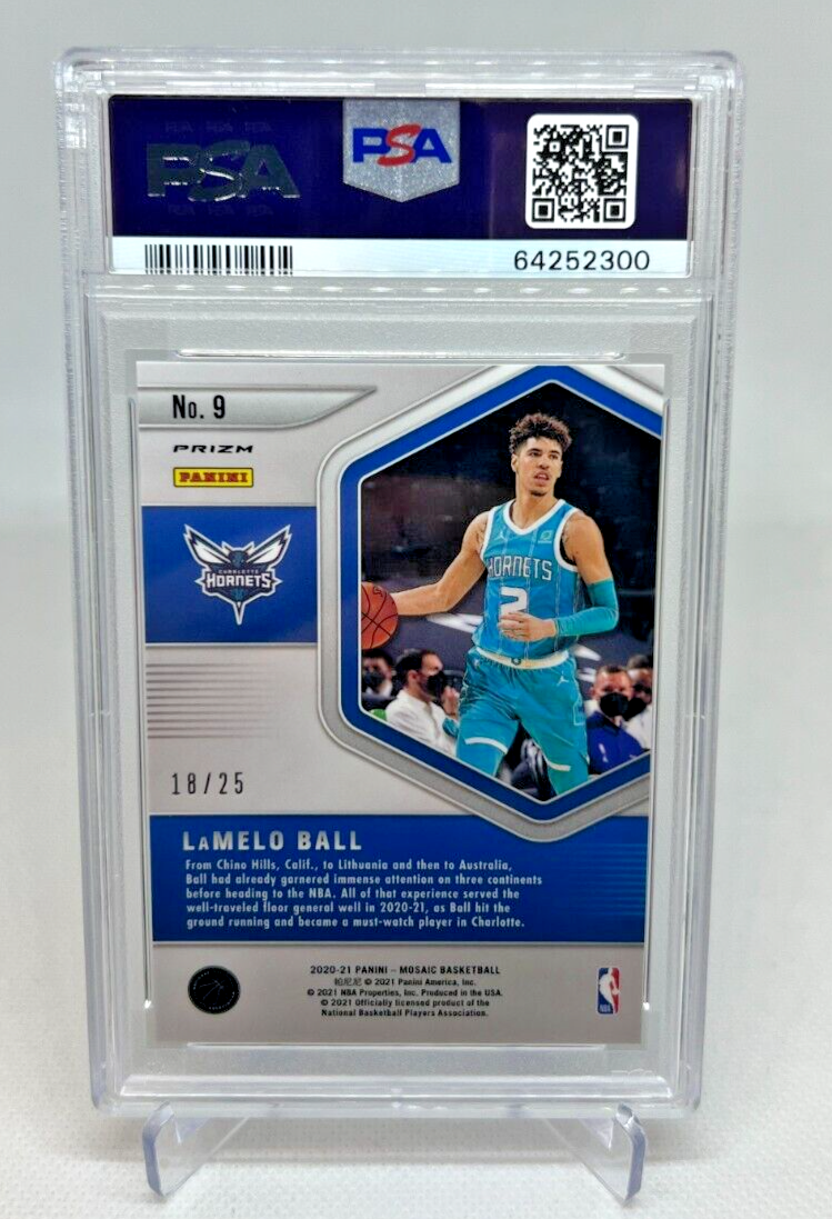 PSA 9 - 2020 Panini Mosaic Blue Chips LAMELO BALL RC White Mosaic