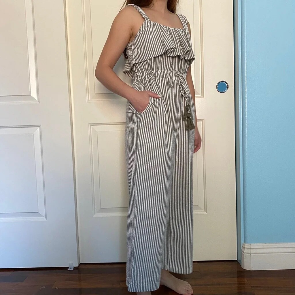 Zara Basic Fall Spring Summer Gray & White Stripe… - image 2