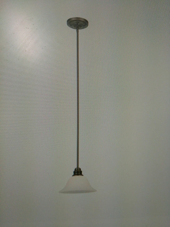 PORTFOLIO Acabado Bronce Frotado con Aceite LUZ COLGANTE con Pantalla de Vidrio de Alabastro (#42D Foto 2 de 4