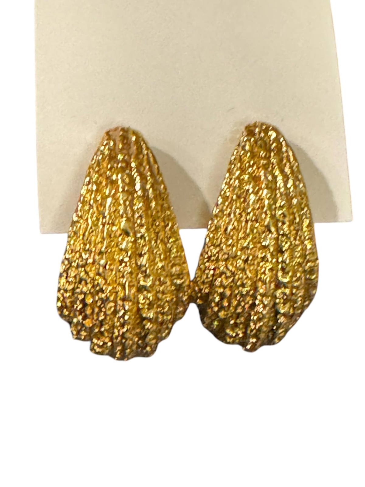 Textured Half Hoop Post Earrings for Pierced Ears