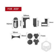 Carbon Fiber 10xGear Shift+Water Cup Panel Trims Fits Jeep Wrangler Jk 07-10 LHD