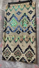 EXPRESS Size Medium Multicolor Metallic Aztec Sequin Strapless Dress Lined
