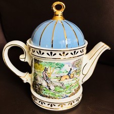 Collector’s Registered Design English James Sadler “Hunting” ironstone Teapot