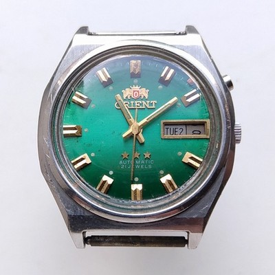 Vintage ORIENT Tristar 3 Sterne AAA Kristall OS469A71B Japan Herren...