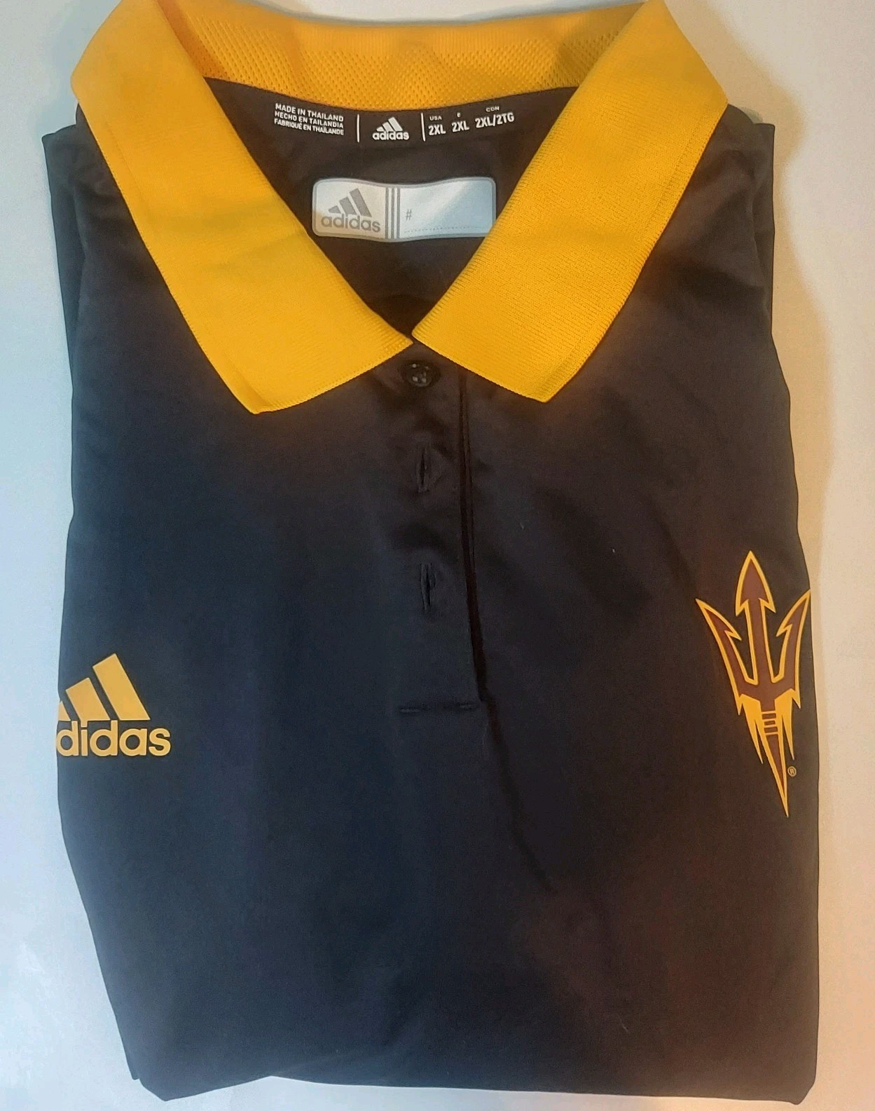 Men’s Adidas Climalite Arizona State Sun Devils Black Short-Sleeve Golf Polo 2XL