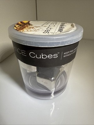 BROOKSTONE N ice Stainless Steel Ice Cubes Drinks Cold Whiskey Bourbon Stones