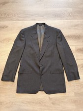VTG Hart Schaffner Marx Blazer Mens 40L Gray Lined 2 Button Jacket Sport Coat