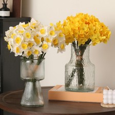 Artificial Daffodil Bouquet – 6 Stems Faux Narcissus for Home Decoration 