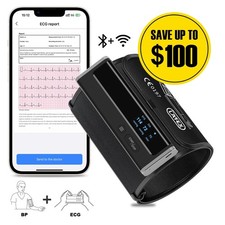 WiFi Blood Pressure Monitor with 3-Fold Measurement Function, AI EKG Monitor