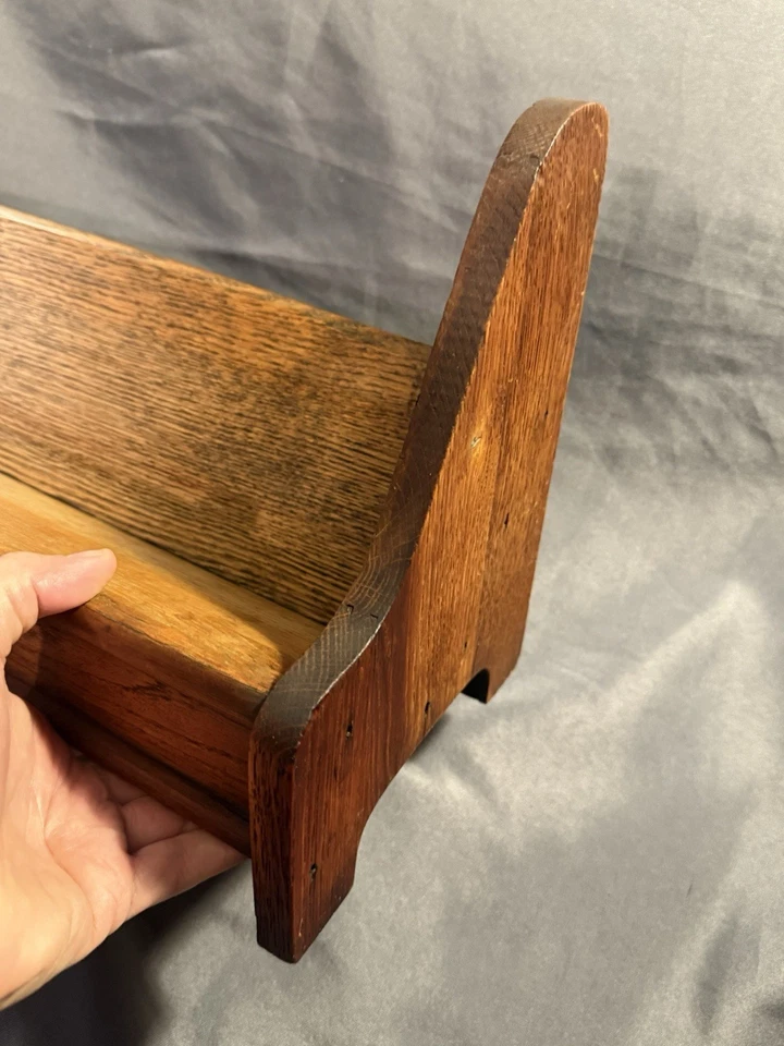 Antiguo escritorio de madera maciza de roble estantería biblioteca soporte para libros Foto 3 de 4