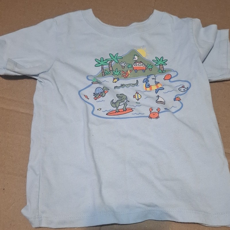 Garanimals Dinosaur Shark Graphic Cotton Crew Neck Short Sleeve Tee 24M Blue