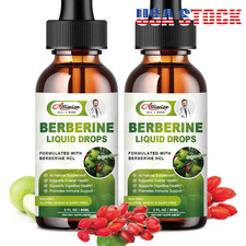 2 60ml Berberine Supplement, 1500mg Organic Berberine Liquid Drops 2 fl oz