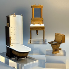 Artisan Handcraft Designs Inc vittoriano lavandino vasca WC miniatura casa delle bambole 1:12