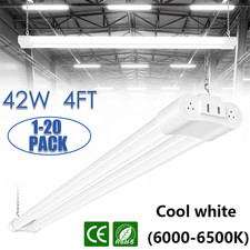 1-20X 4FT Linkable LED Shop Light for Garage 5000lm 42W Utility Light - White