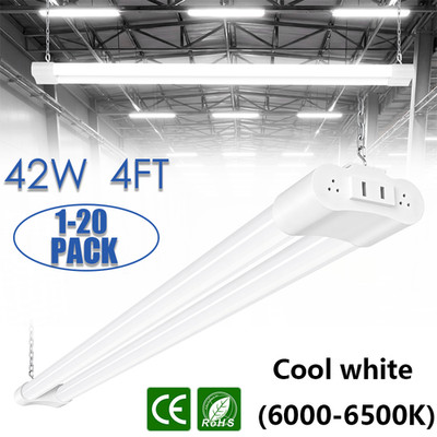 1-20X 4FT Linkable LED Shop Light for Garage 5000lm 42W Utility Light - White