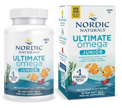 Nordic Naturals Ultimate Omega Fish Oil Junior 680 mg 90 mini kapsułek miękkich