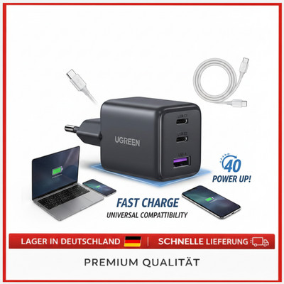 USB C Ladegerät 30W GaN II, 3-Port Netzteil, PD Schnellladegerät, USB-A, Weiß