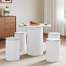 Essgruppe Esstisch Mit 4 Hockern Esszimmer Sitzgruppe Küchentisch Holztisch NEU