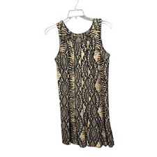 Animal Print Sleeveless Midi Dress Mixed Leopard Tiger Pattern Dress