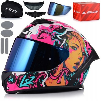 Motorradhelm Integralhelm | LS2 RAPID III CYBERG | Full Face Damen Helm +2xVisor