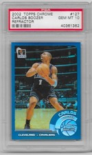 2002 TOPPS CHROME CARLOS BOOZER REFRACTOR ROOKIE CARD PSA 10 GEM MINT. rookie card picture