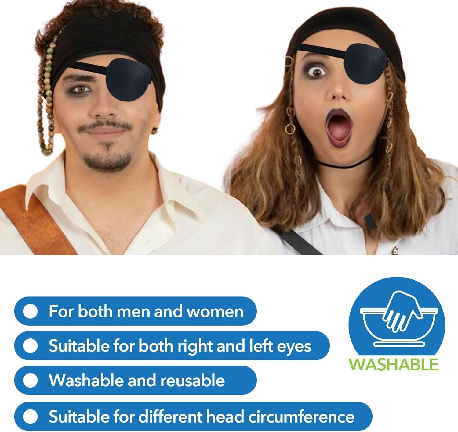 2 Pcs Adjustable Eye Patches Left/Right Lazy Eye Patches for Adults Children