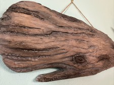 Wooden Look Whale Wall Hanging, Made Of Resin 25 long by 7.5 wide.