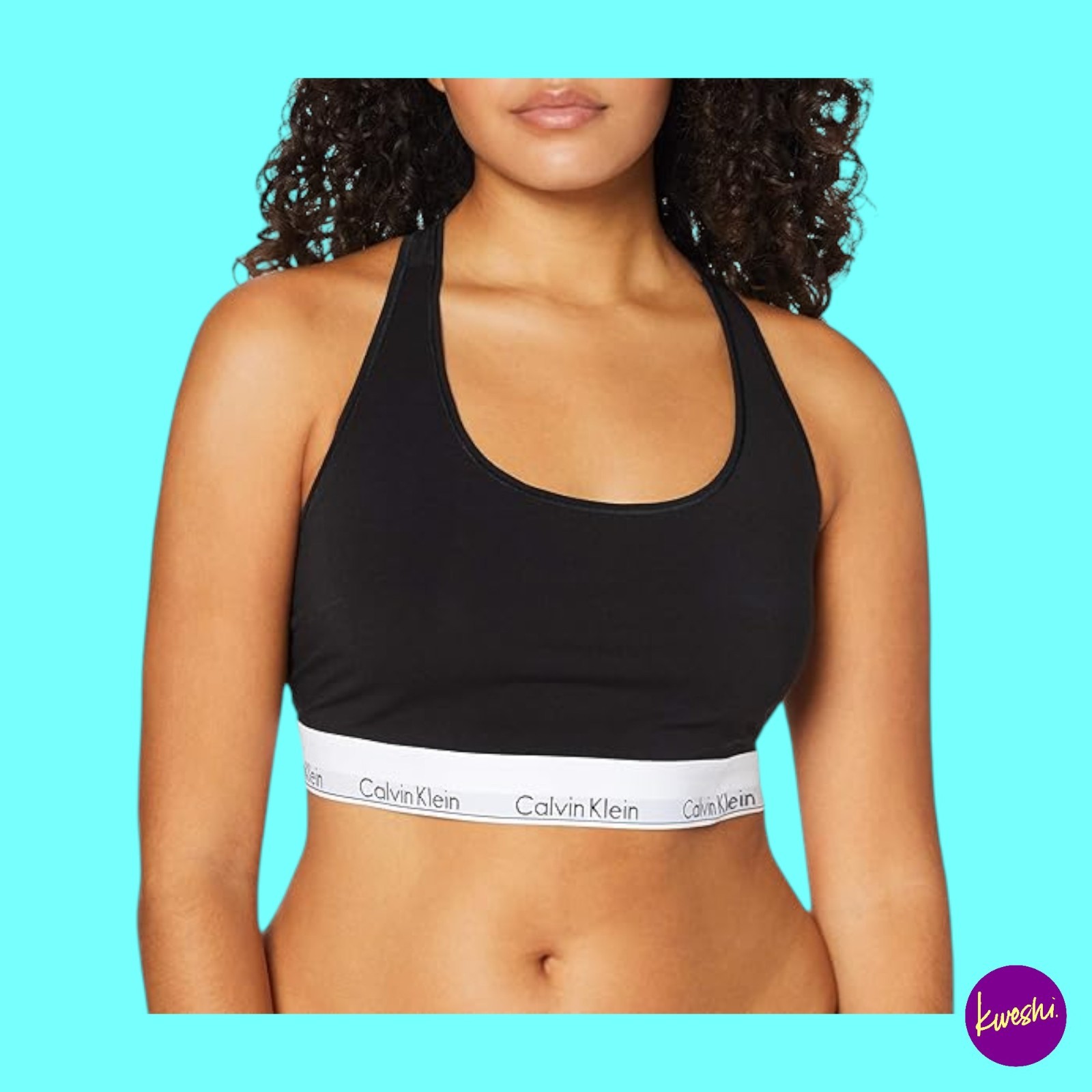 CALVIN KLEIN Women’s Stretch Bralette, Modern Cotton, Black, UK 3XL | EU 50–52