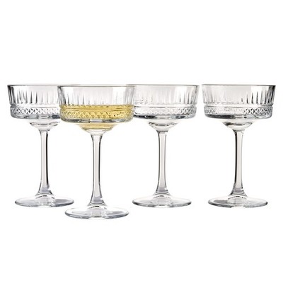 Vintage Coupe Glasses Set Of 4 - Exclusive Champagne, Cocktail, Martini, Wine...