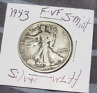 F-VF Silver 1943 s San Francisco Mint Silver Walking Liberty Half Dollar 1/2 WLH