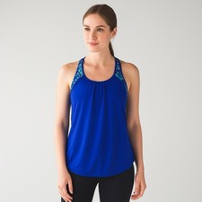 TYR Shirt Women's L 10/12 Blue Shea 2-in-1 Tank Active DurafastLite Contour