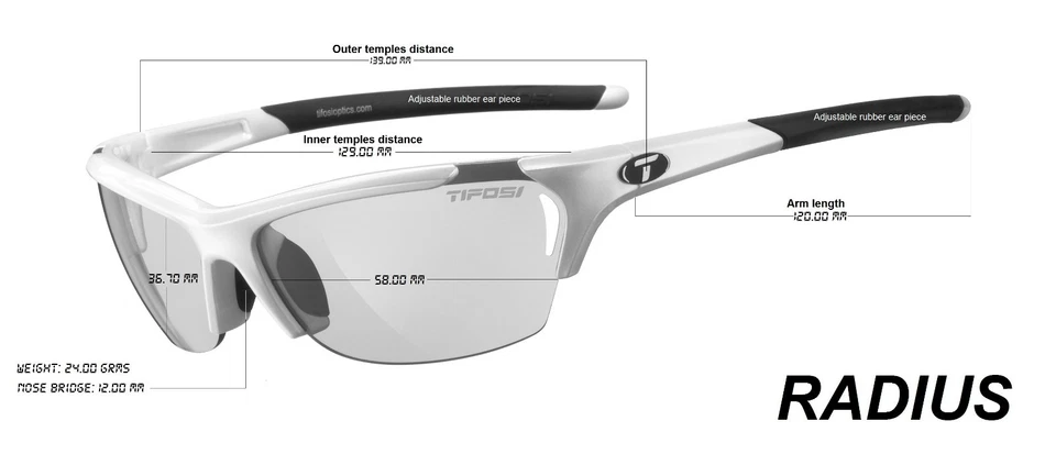 Tifosi Radius, Gloss Black with Smoke Polarized Lenses #1050500251 - Image 3 of 4
