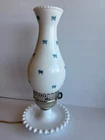 Classic Hobnail Lamp Milk Glass Lamp Hurricane Electric  Lamp 13"  Working