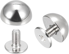 10X6Mm Screw Back Rivets Solid round Head Leather Studs Spike Silver Tone 20 Set