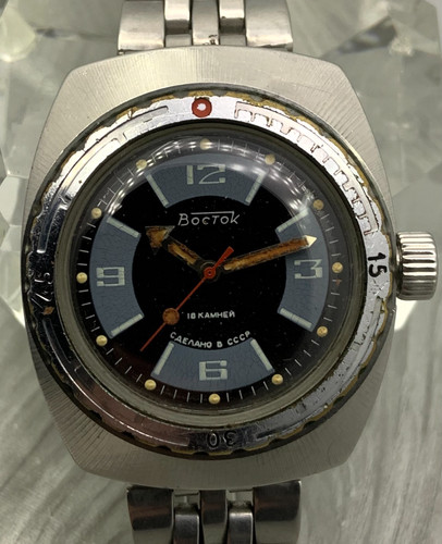 Military Soviet Men's Watch Vostok Amphibia Barrel USSR Wostok Mechanical 2209