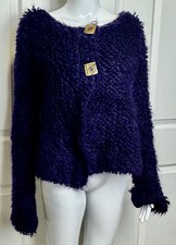 New 435 Roberto Collina Purple Mohair Sweater Jacket Top Violet Italy Small