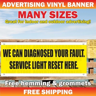 WE CAN DIAGNOSED YOUR FAULT Advertising Banner Vinyl Mesh Sign AUTO SERVICE HERE