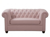 Hellrosa 2-Sitzer-Schlafsofa Gestepptes Stoffsofa Chesterfield Klassischer