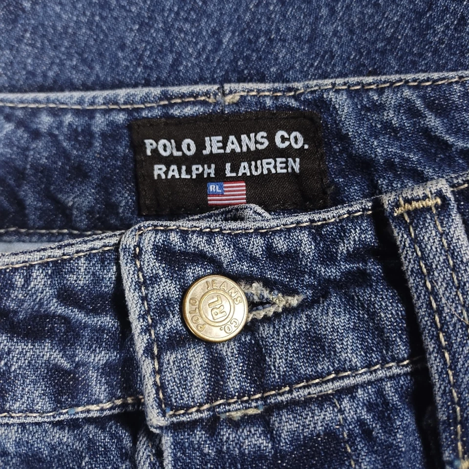 Maxi falda vaquera vintage años 90 y2k polo ralph lauren botón delantero talla 8 western Foto 3 de 4