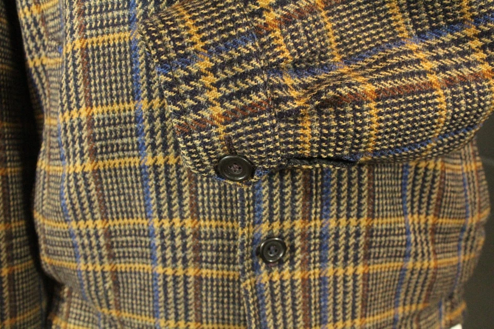 Vtg  Aquascutum Mens Wool 40R Tweed Short Brown Mix Elbow Patch Sporting Jacket - Image 3 of 4