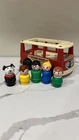 Vintage Fisher Price Little People MINI-BUS   Red 5 Little People