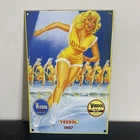 VINTAGE VEEDOL LADY GASOLINE MOTOR OIL PORCELAIN SIGN