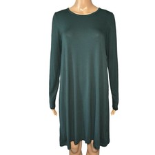 Gap Women's Dress Size M Green Long Sleeve Round Neck Shift Knee Length Casual
