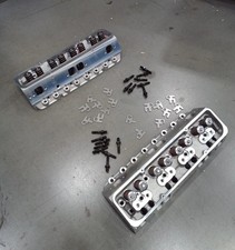 Sbc Chevy 350 Complete Straight Aluminum Cylinder Heads 190cc 64 Studs G Plates Sbc Chevy 350 Complete Straight Aluminum Cylinder Heads 190cc 64 Studs G Plates