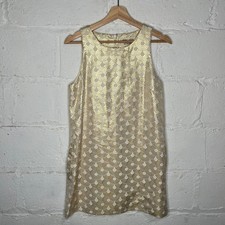 Alice + Olivia Mod Shift Dress Party Cocktail Chic Women Cream Print Small