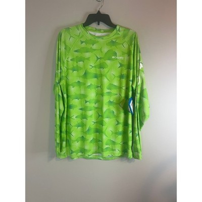 Columbia PFG Terminal Tackle Long Sleeve Shirt Mens Medium Green FM1091-378