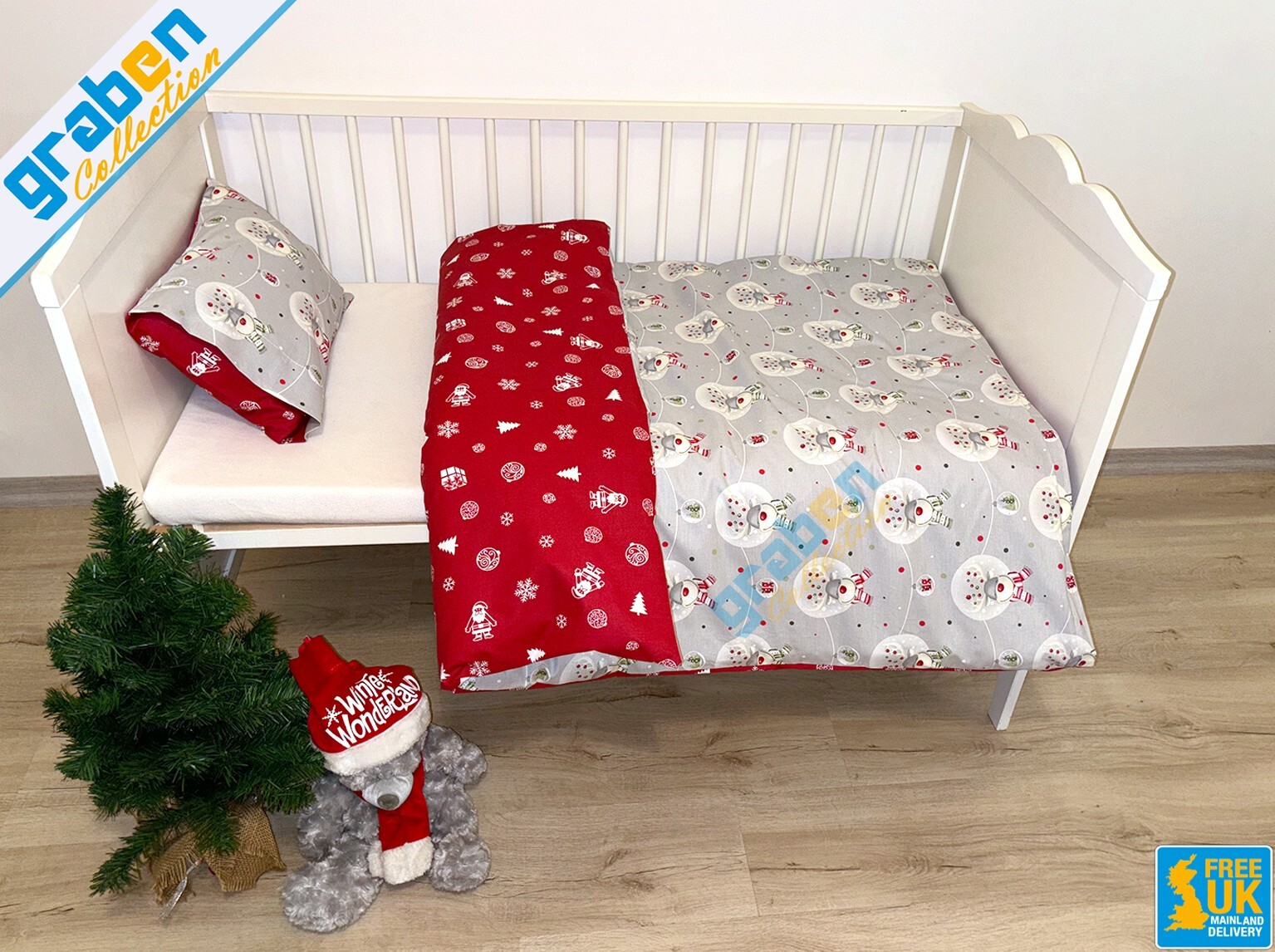 Set lenzuola 100% cotone per lettino bambino 120x150cm
