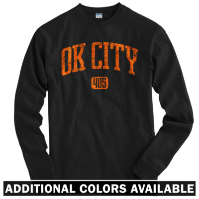 OK Thunder Dodgers OKC Oklahoma City 405 Long Sleeve T-shirt LS Youth Men OK Thunder Dodgers OKC Oklahoma City 405 Long Sleeve T-shirt LS Youth Men